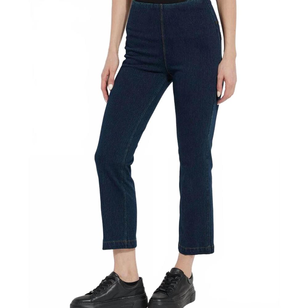 NEW LYSSE ankle denim baby bootcut jeans in indigo